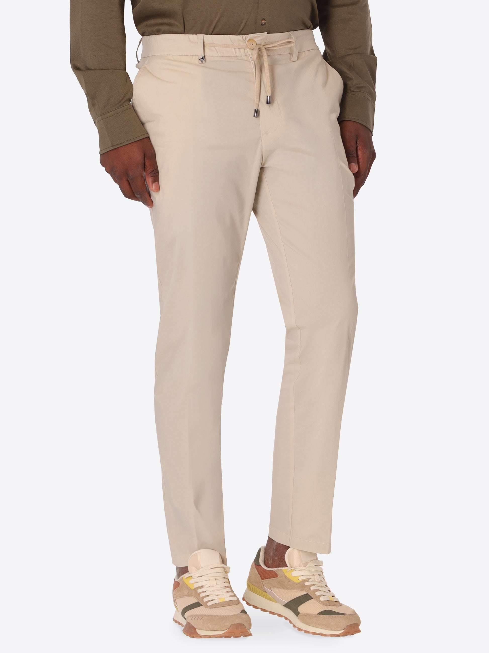 Relax Trousers Grano In Ultralight Cotton-Nylon Blend Fabric