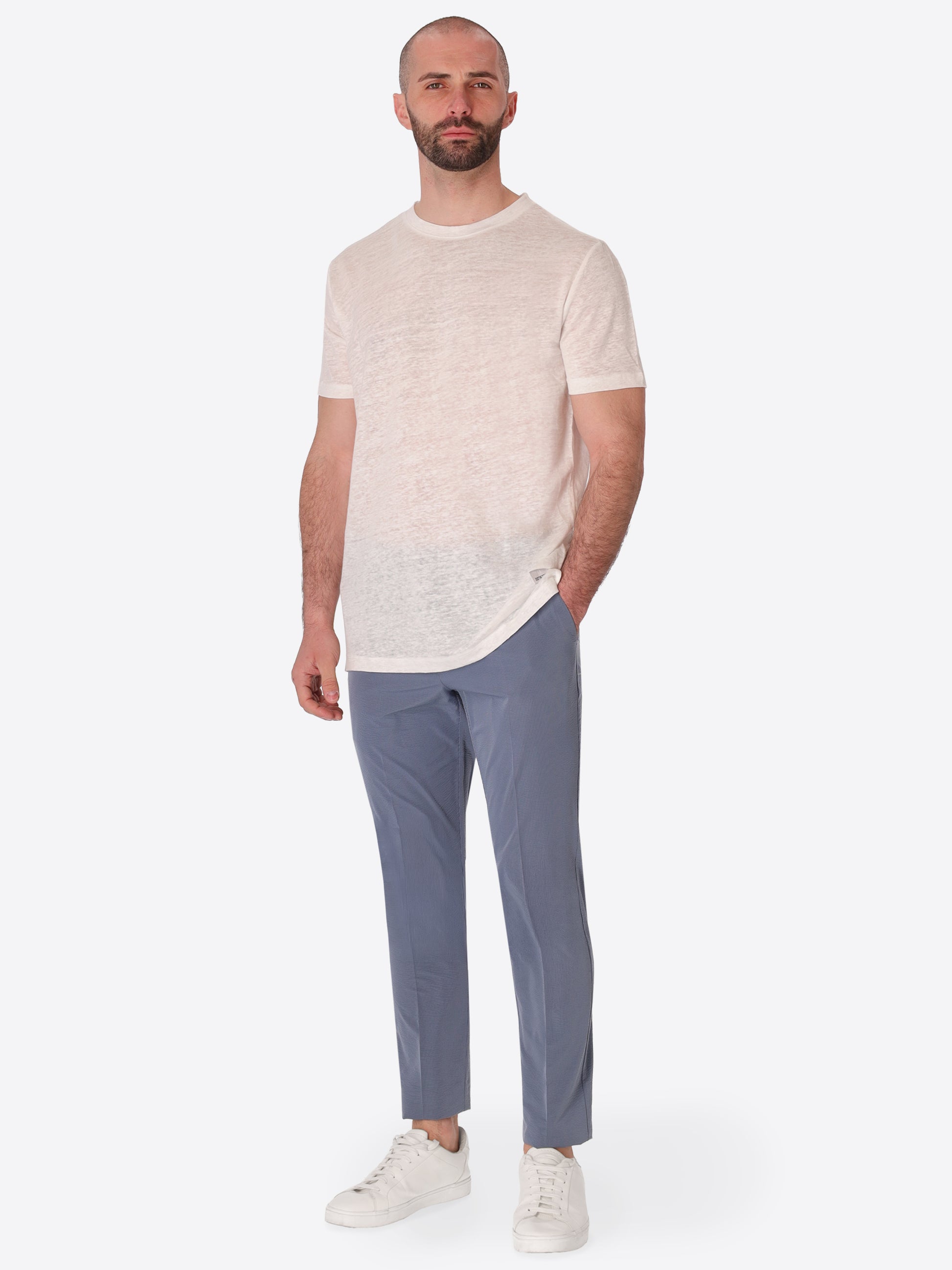 T-Shirt Royan In Tessuto Lino Mano Fresca