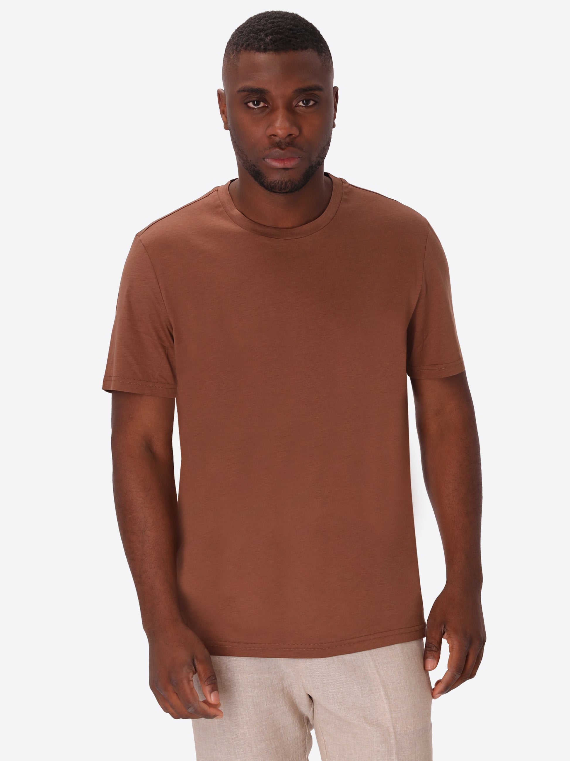 T-Shirt Menta In Fresh-Hand Cotton-Modal Fabric