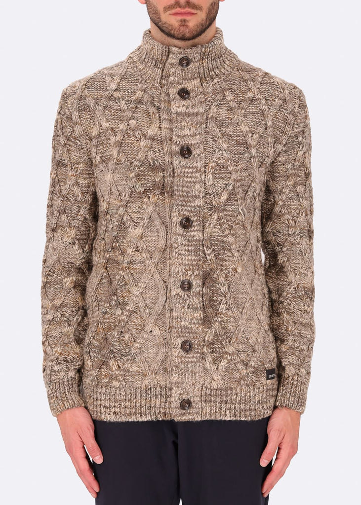 mens cardigan casual CARDIGAN WEIZ natural front distretto12