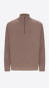 Distretto12 Dove Grey Cashmere-Blend Zip Turtleneck Sweater Michelangelo - Product Still Life