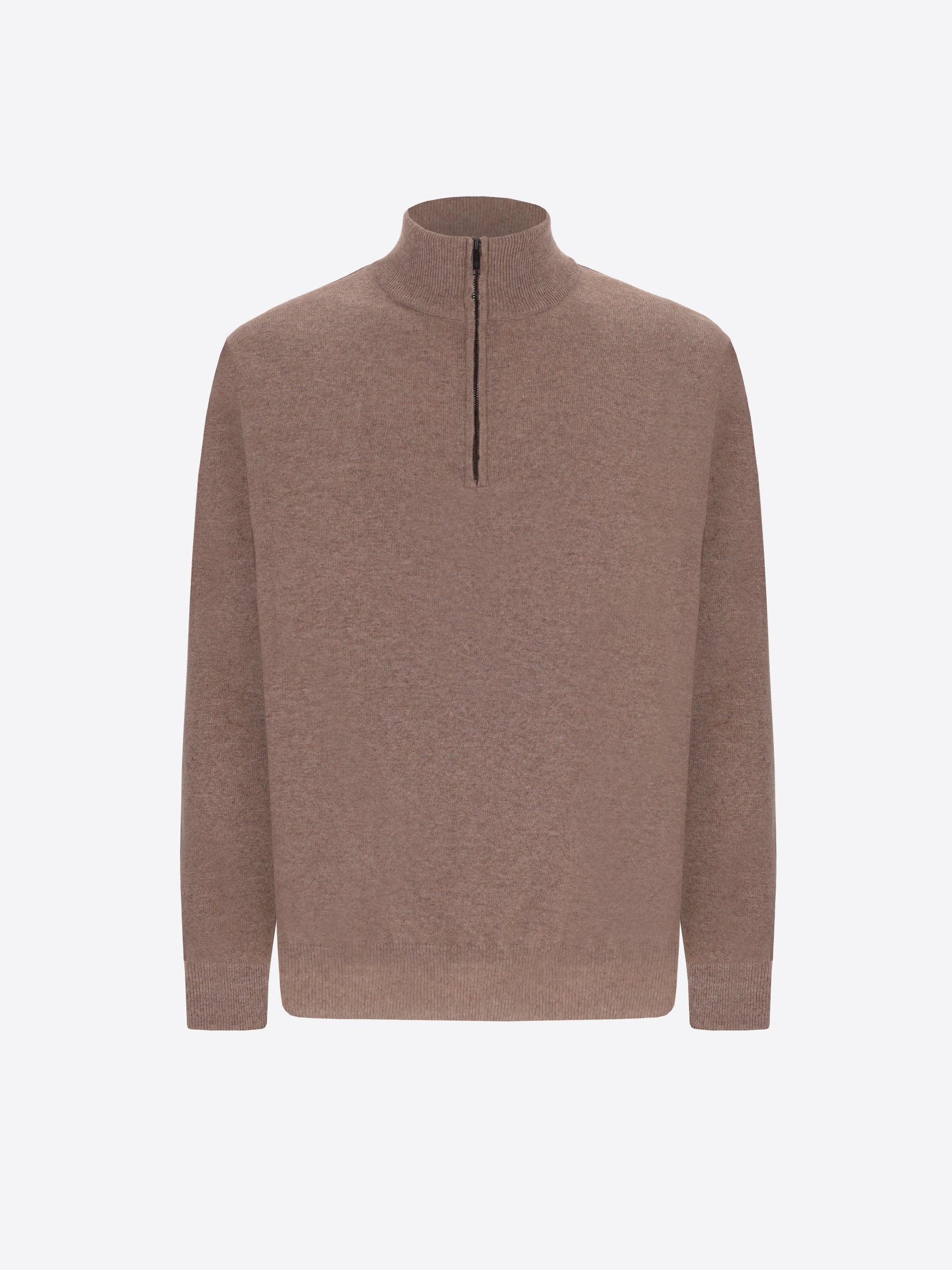 Distretto12 Dove Grey Cashmere-Blend Zip Turtleneck Sweater Michelangelo - Product Still Life