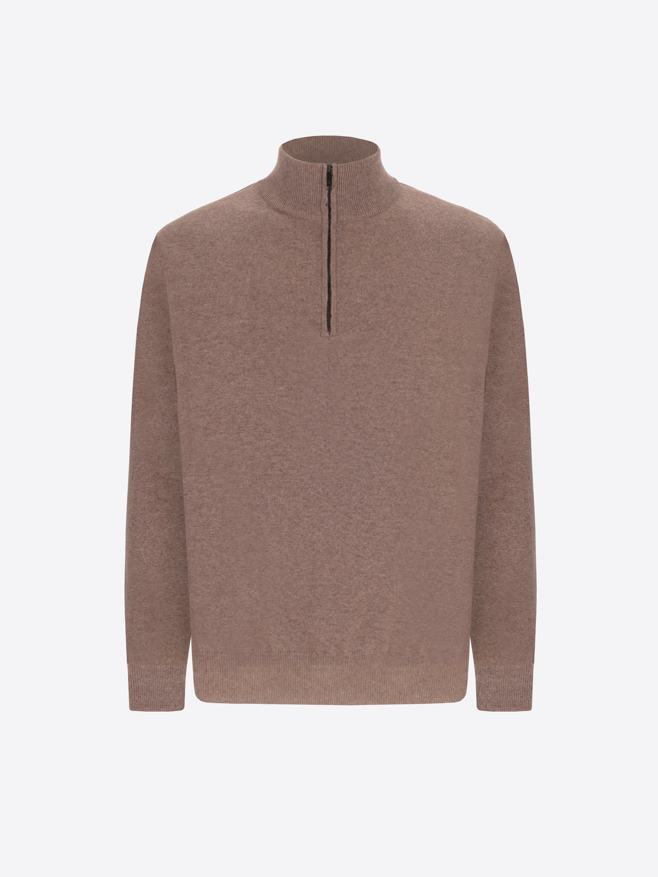 Distretto12 Dove Grey Cashmere-Blend Zip Turtleneck Sweater Michelangelo - Product Still Life