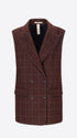 Distretto12 Wine Check-Print Milano-Knit Double-Breasted Vest Brugo - Woman - Product Still Life