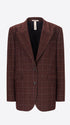 Distretto12 Brugo Wine Check-Print Milano-Knit Oversized Jacket - Woman - Product Still Life