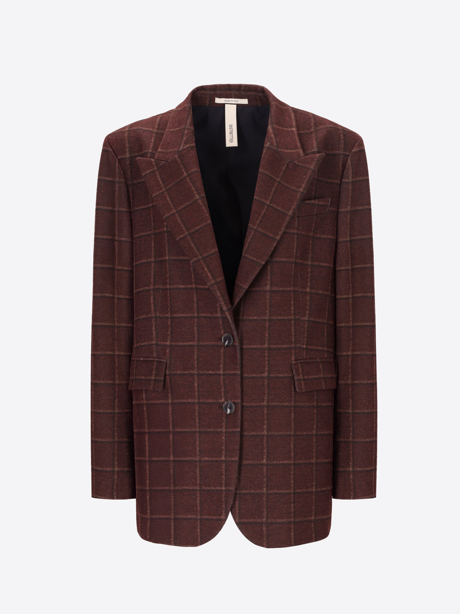 Distretto12 Brugo Wine Check-Print Milano-Knit Oversized Jacket - Woman - Product Still Life
