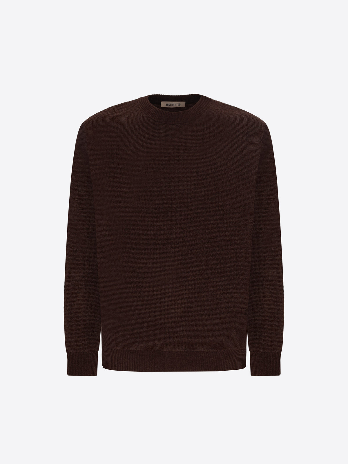 Distretto12 Brown Chenille-Knit Micro-Check Technical Sweater Brid - Product Still Life