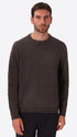Charcoal Chenille-Knit Micro-Check Technical Sweater Brid - Model Front View