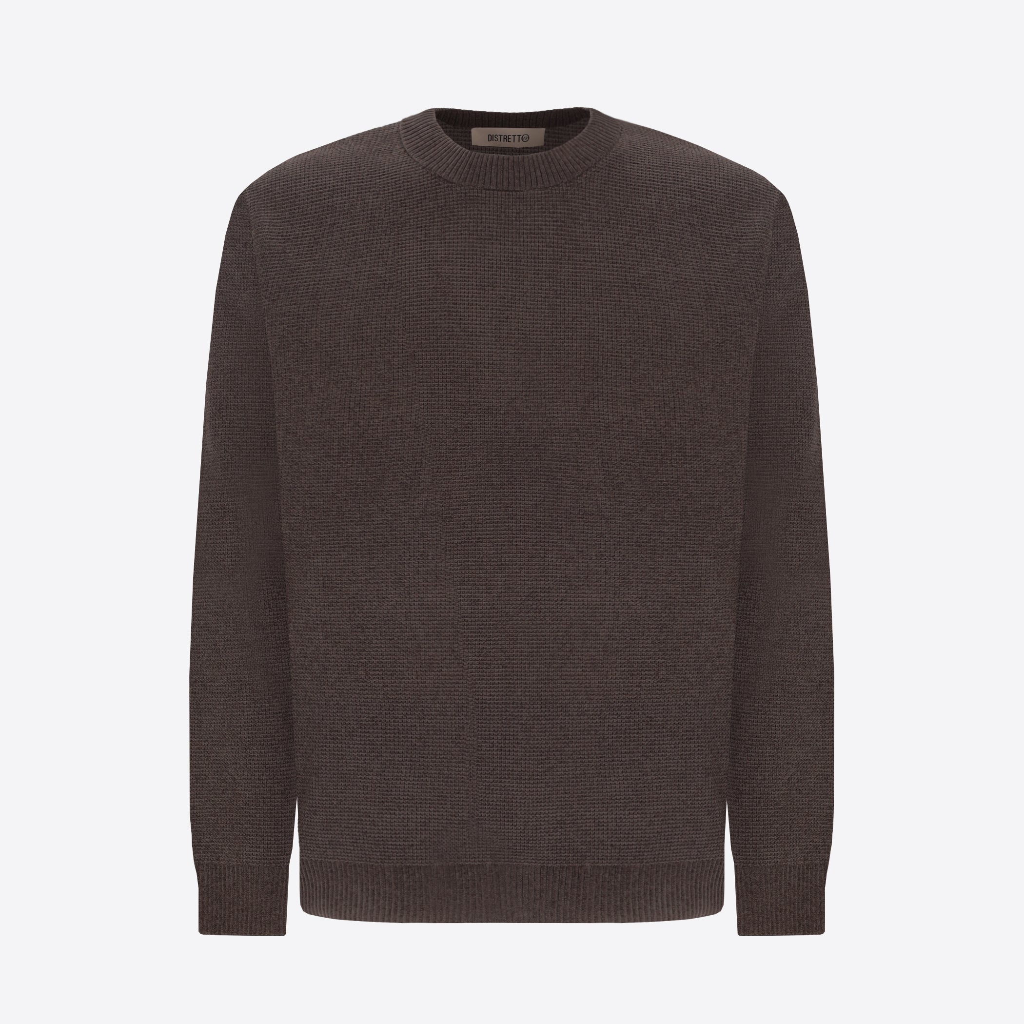 Distretto12 Charcoal Chenille-Knit Micro-Check Technical Sweater Brid - Product Still Life
