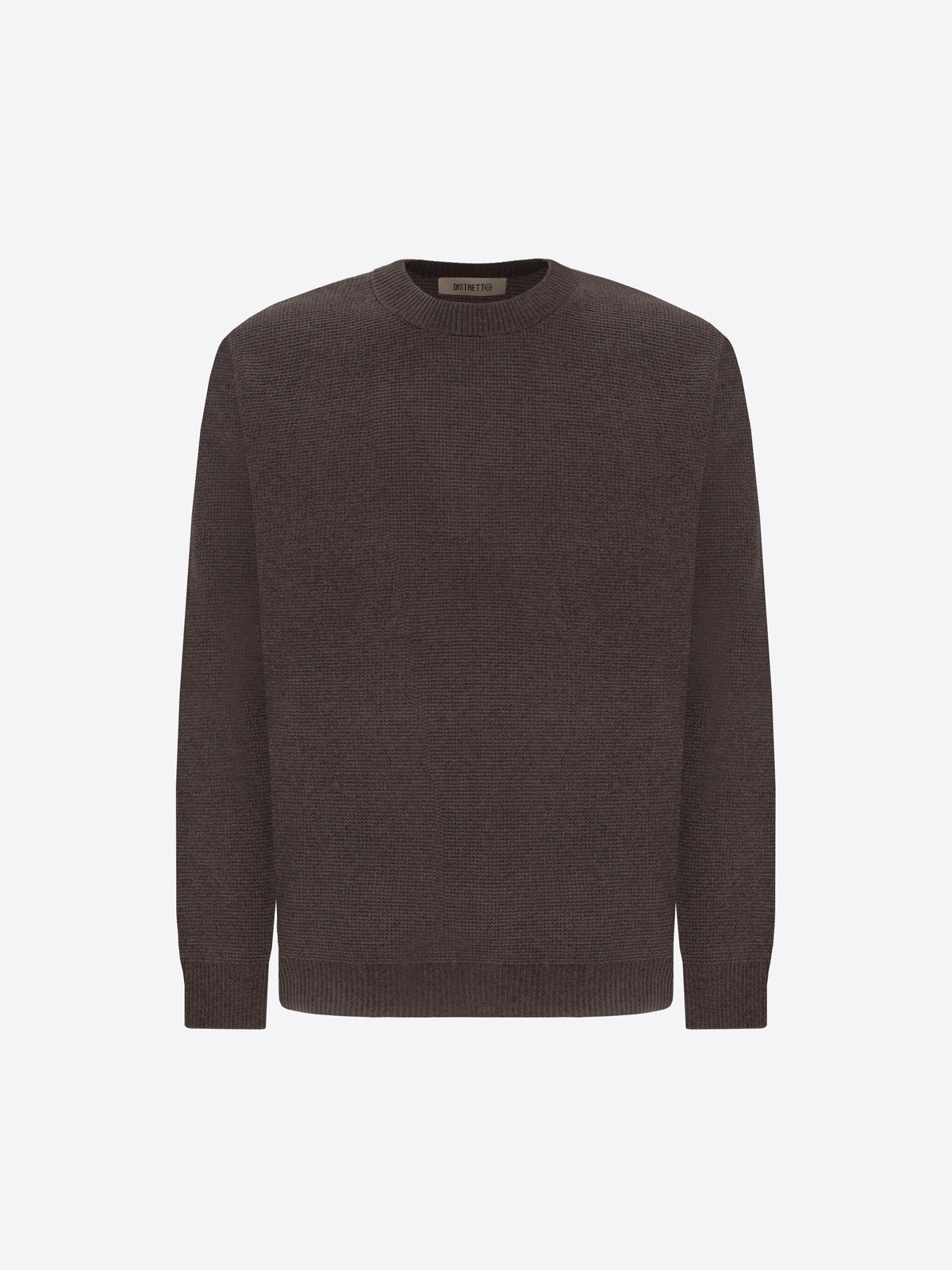 Distretto12 Charcoal Chenille-Knit Micro-Check Technical Sweater Brid - Product Still Life