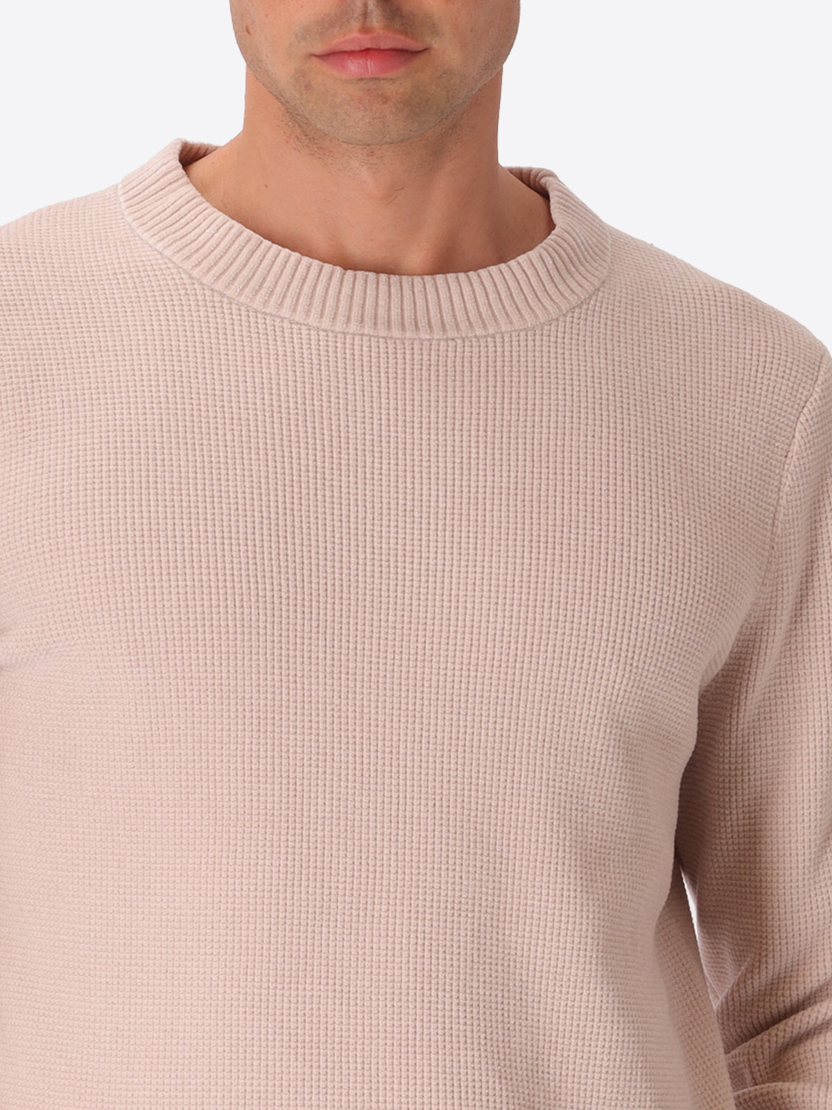 Off White Chenille-Knit Micro-Check Technical Sweater Brid - Close-Up Of The Collar