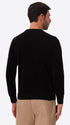 Black Chenille-Knit Technical Sweater Blas - Model Back View
