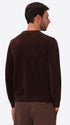 Brown Chenille-Knit Technical Sweater Blas - Model Back View