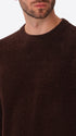Brown Chenille-Knit Technical Sweater Blas - Close-Up Of The Collar