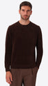 Brown Chenille-Knit Technical Sweater Blas - Model Front View