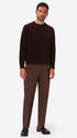 Brown Chenille-Knit Technical Sweater Blas - Model Full Body Shot
