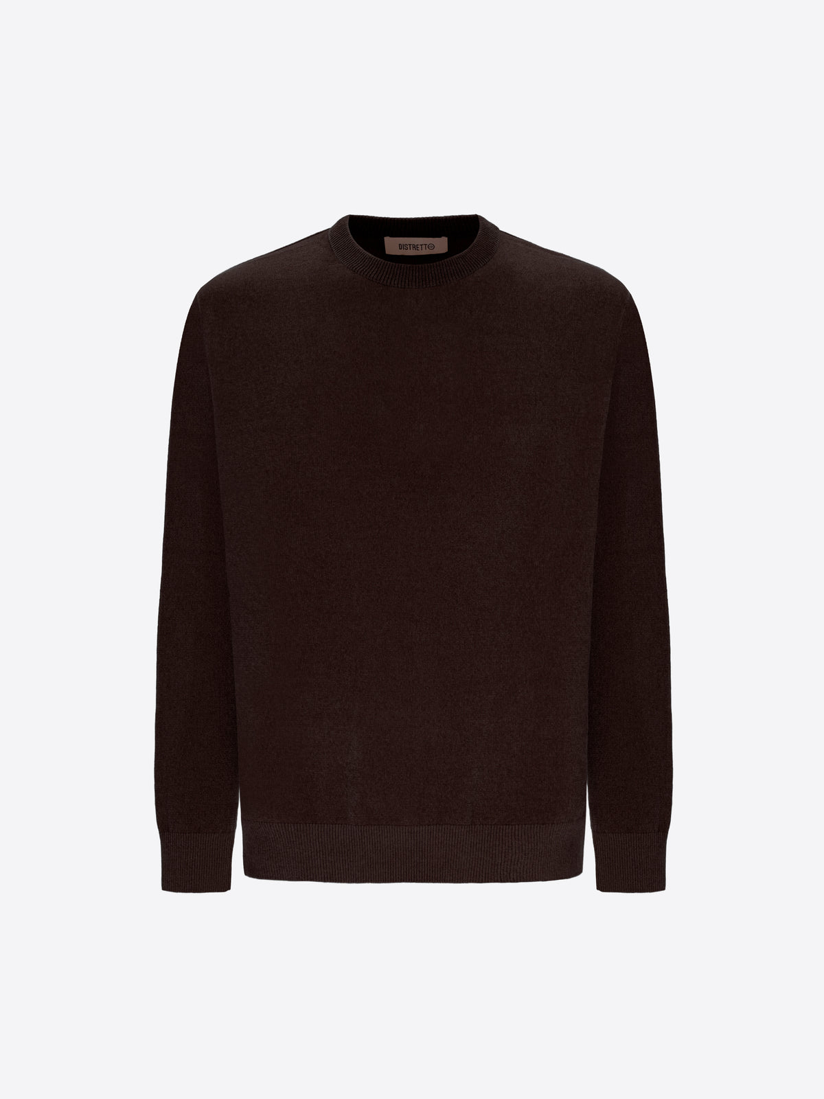 Distretto12 Brown Chenille-Knit Technical Sweater Blas - Product Still Life