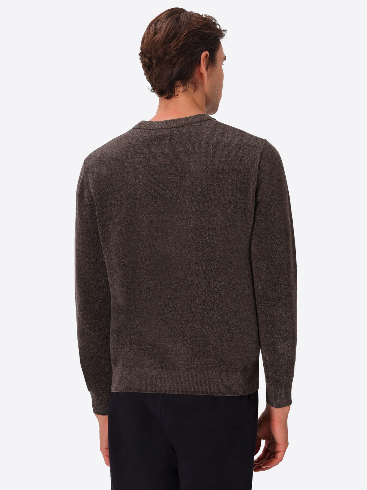 Charcoal Chenille-Knit Technical Sweater Blas - Model Back View