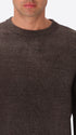 Charcoal Chenille-Knit Technical Sweater Blas - Close-Up Of The Collar