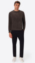 Charcoal Chenille-Knit Technical Sweater Blas - Model Full Body Shot