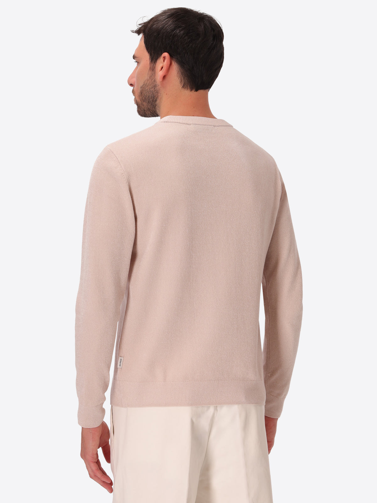 Off White Chenille-Knit Technical Sweater Blas - Model Back View