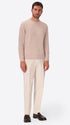 Off White Chenille-Knit Technical Sweater Blas - Model Full Body Shot