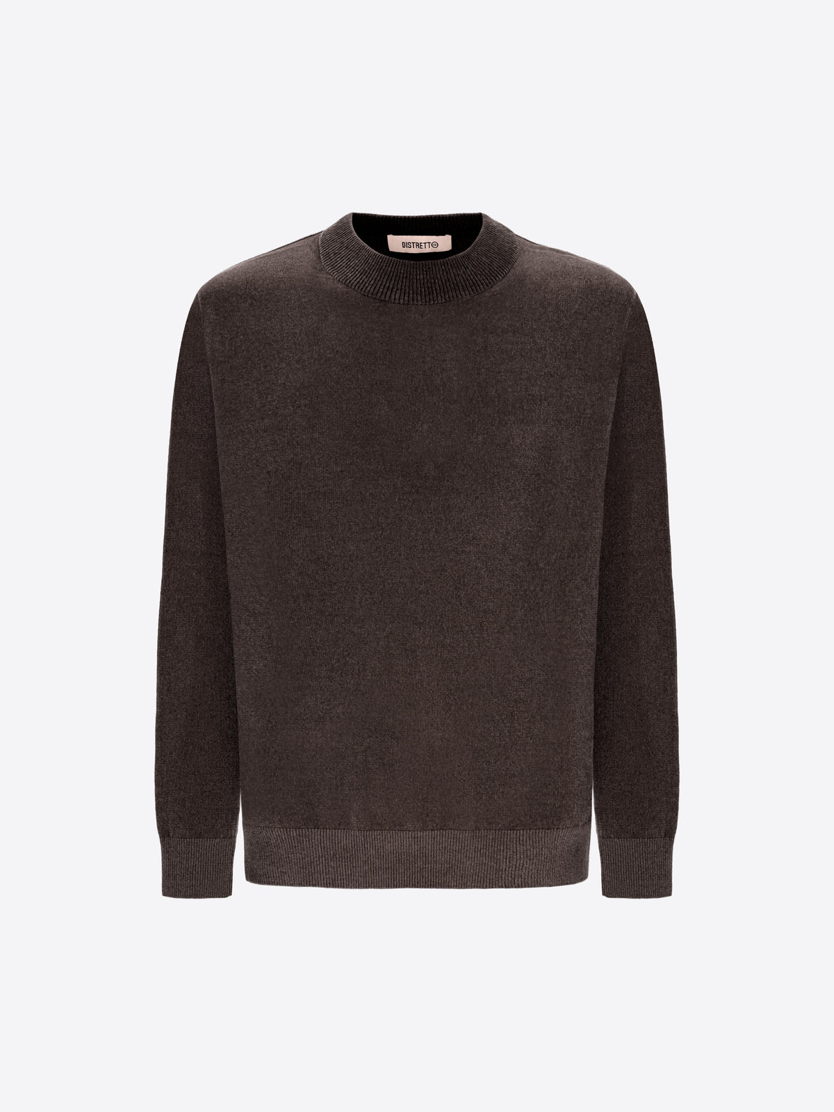 Distretto12 Charcoal Chenille-Knit Technical Turtleneck Sweater Blas - Product Still Life