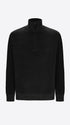 Distretto12 Black Chenille-Knit Technical Zip Turtleneck Sweater Blas - Product Still Life