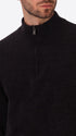 Blue Chenille-Knit Technical Zip Turtleneck Sweater Blas - Close-Up Of The Collar