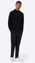 Blue Chenille-Knit Technical Zip Turtleneck Sweater Blas - Model Full Body Shot