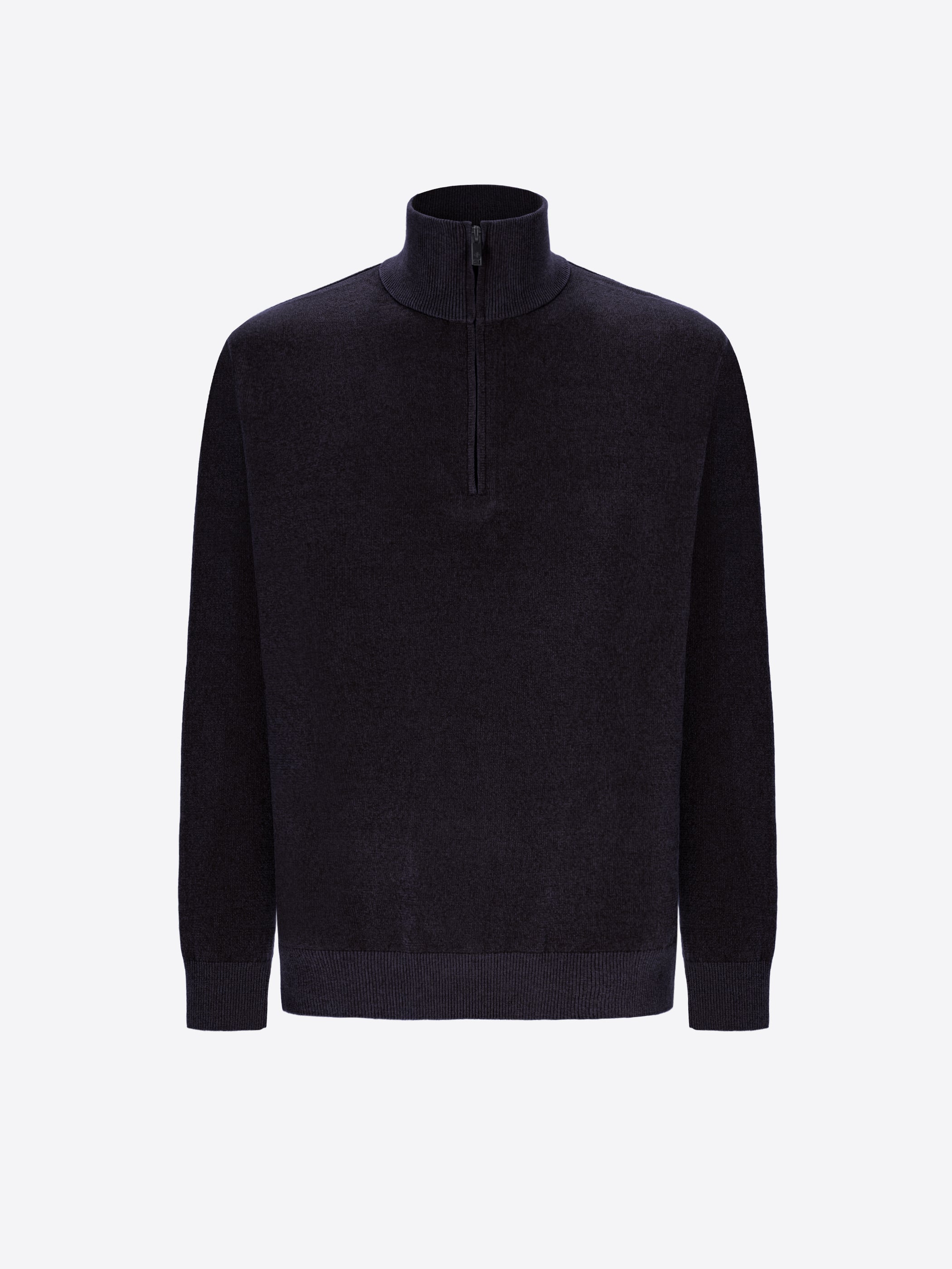 Distretto12 Blue Chenille-Knit Technical Zip Turtleneck Sweater Blas - Product Still Life