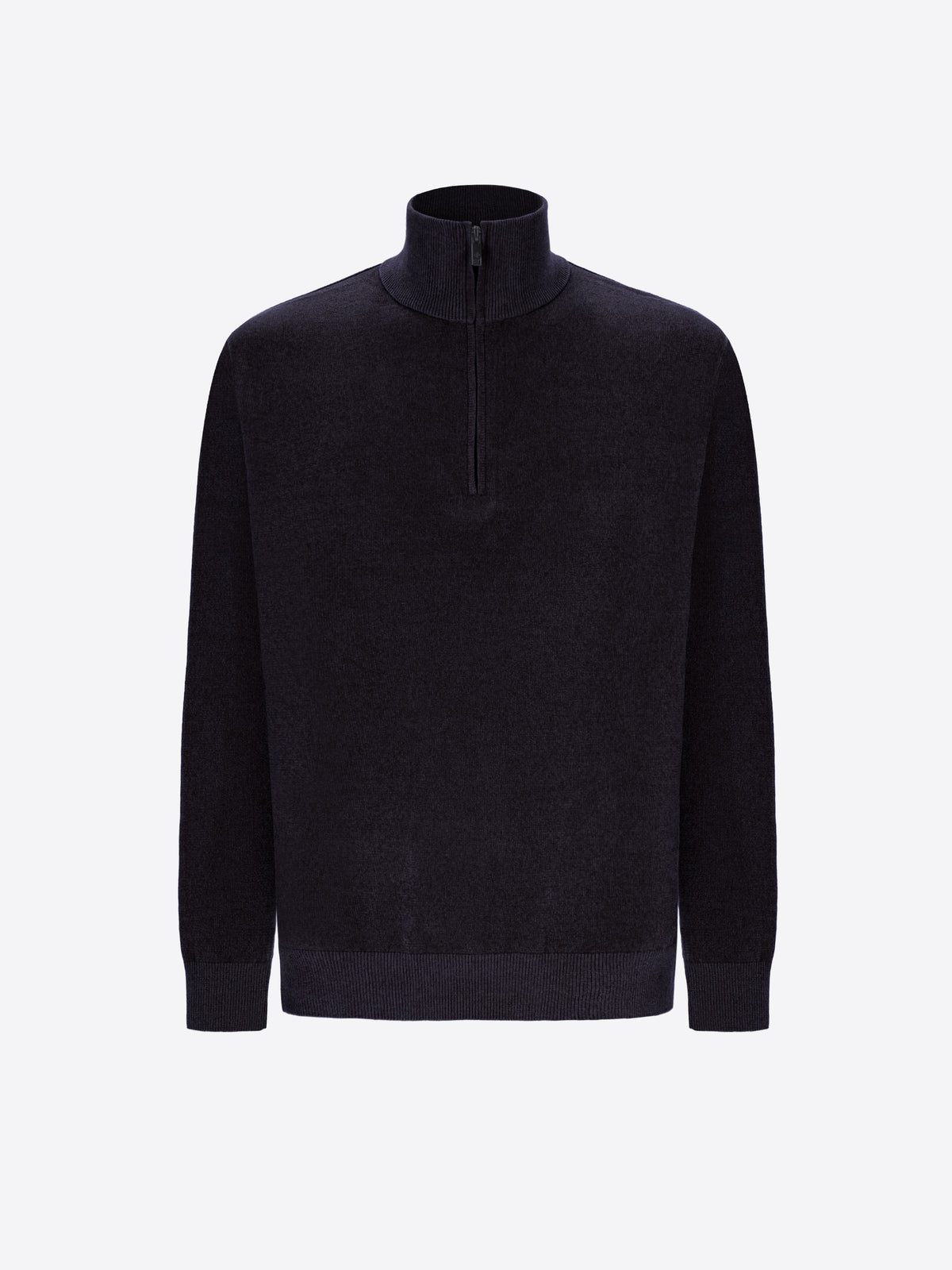Distretto12 Blue Chenille-Knit Technical Zip Turtleneck Sweater Blas - Product Still Life