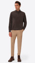 Charcoal Chenille-Knit Technical Zip Turtleneck Sweater Blas - Model Full Body Shot