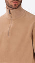 Dove Grey Chenille-Knit Technical Zip Turtleneck Sweater Blas - Close-Up Of The Collar