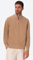 Dove Grey Chenille-Knit Technical Zip Turtleneck Sweater Blas - Model Front View