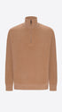 Distretto12 Dove Grey Chenille-Knit Technical Zip Turtleneck Sweater Blas - Product Still Life