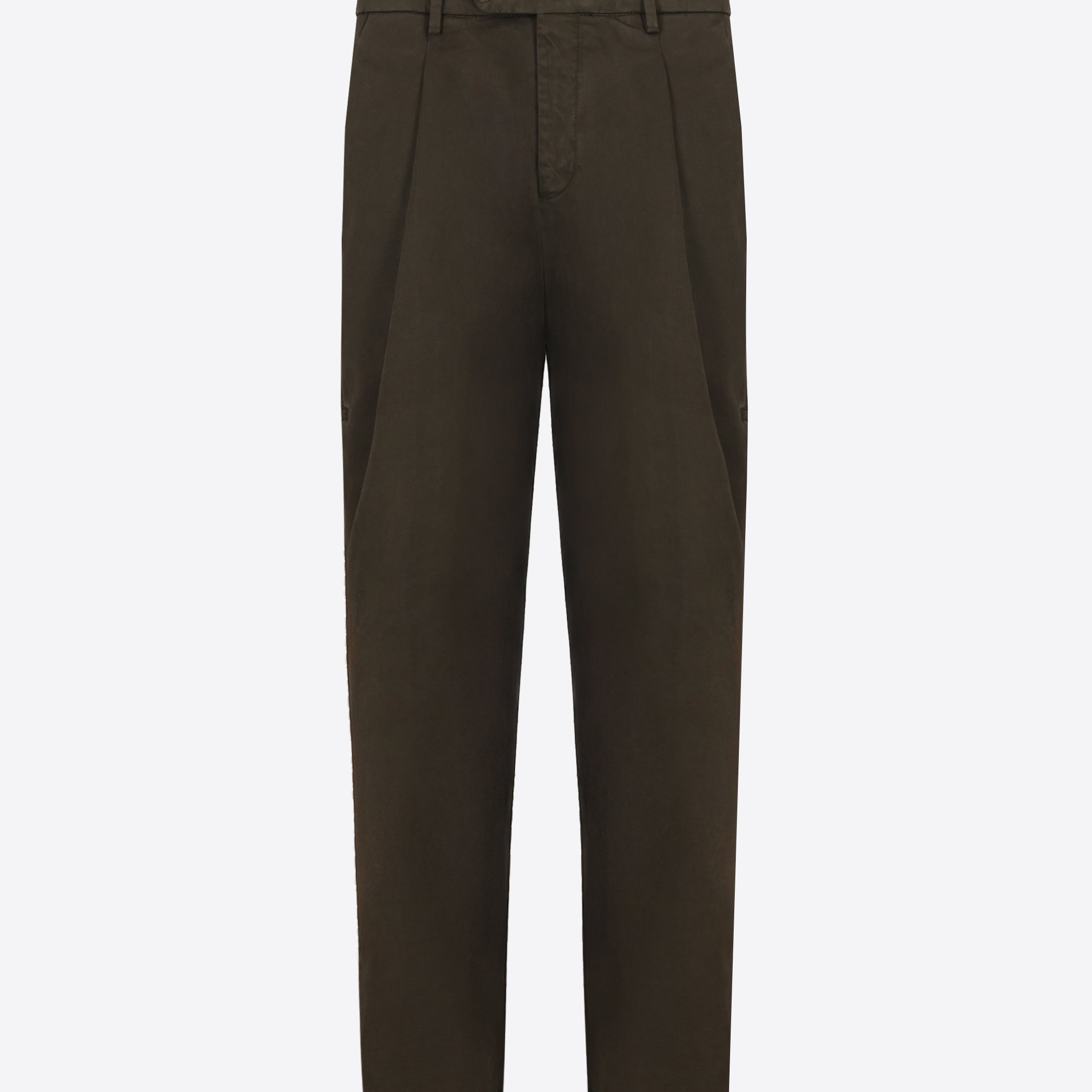 Distretto12 Ban Canaletto Forest Green Comfort Cotton Trousers - Product Still Life