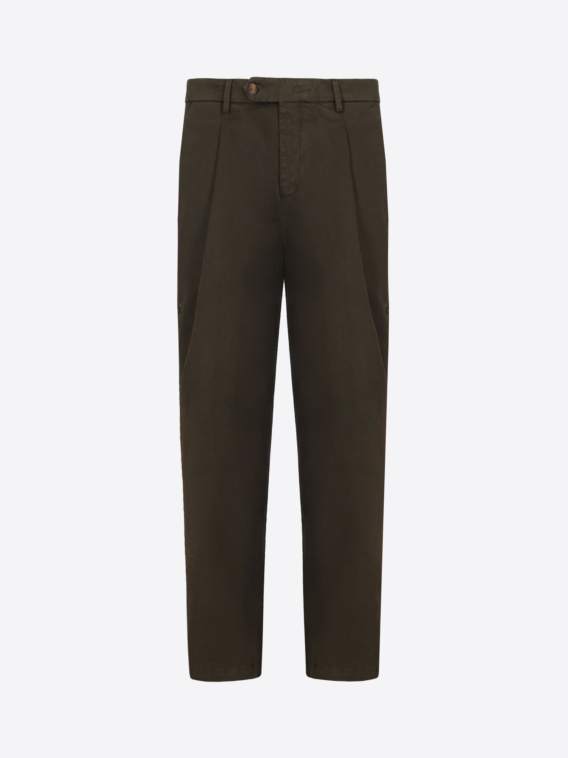 Distretto12 Ban Canaletto Forest Green Comfort Cotton Trousers - Product Still Life