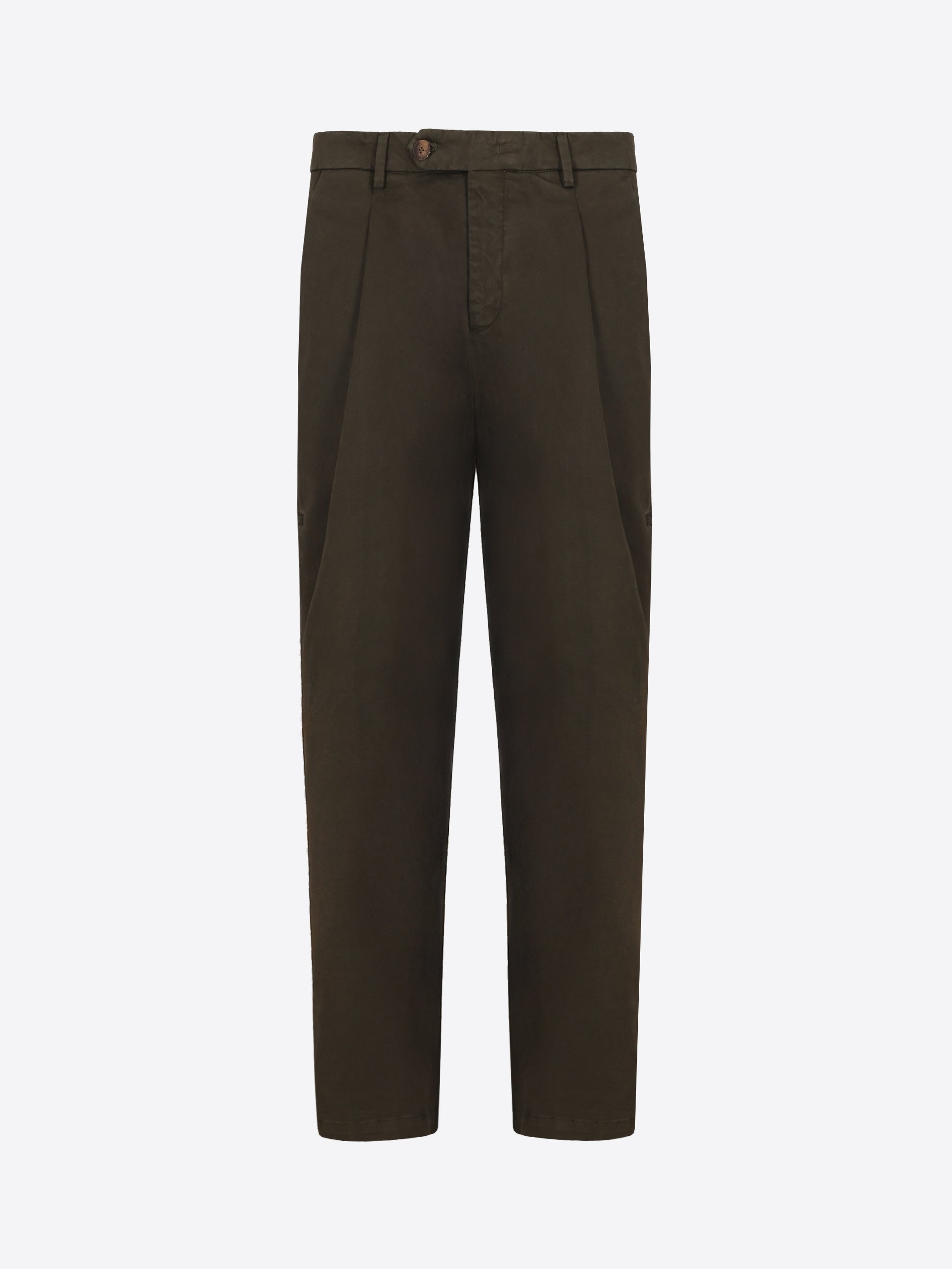 Distretto12 Ban Canaletto Forest Green Comfort Cotton Trousers - Product Still Life