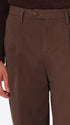 Ban Mantegna Brown Comfort Cotton Trousers - Close-Up Of The Front Pocket