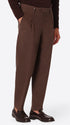 Ban Mantegna Brown Comfort Cotton Trousers - Model Front View