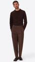 Ban Mantegna Brown Comfort Cotton Trousers - Model Full Body Shot