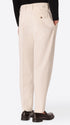Ban Mantegna Off White Comfort Cotton Trousers - Model Back View