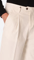 Ban Mantegna Off White Comfort Cotton Trousers - Close-Up Of The Front Pocket
