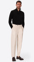 Ban Mantegna Off White Comfort Cotton Trousers - Model Full Body Shot