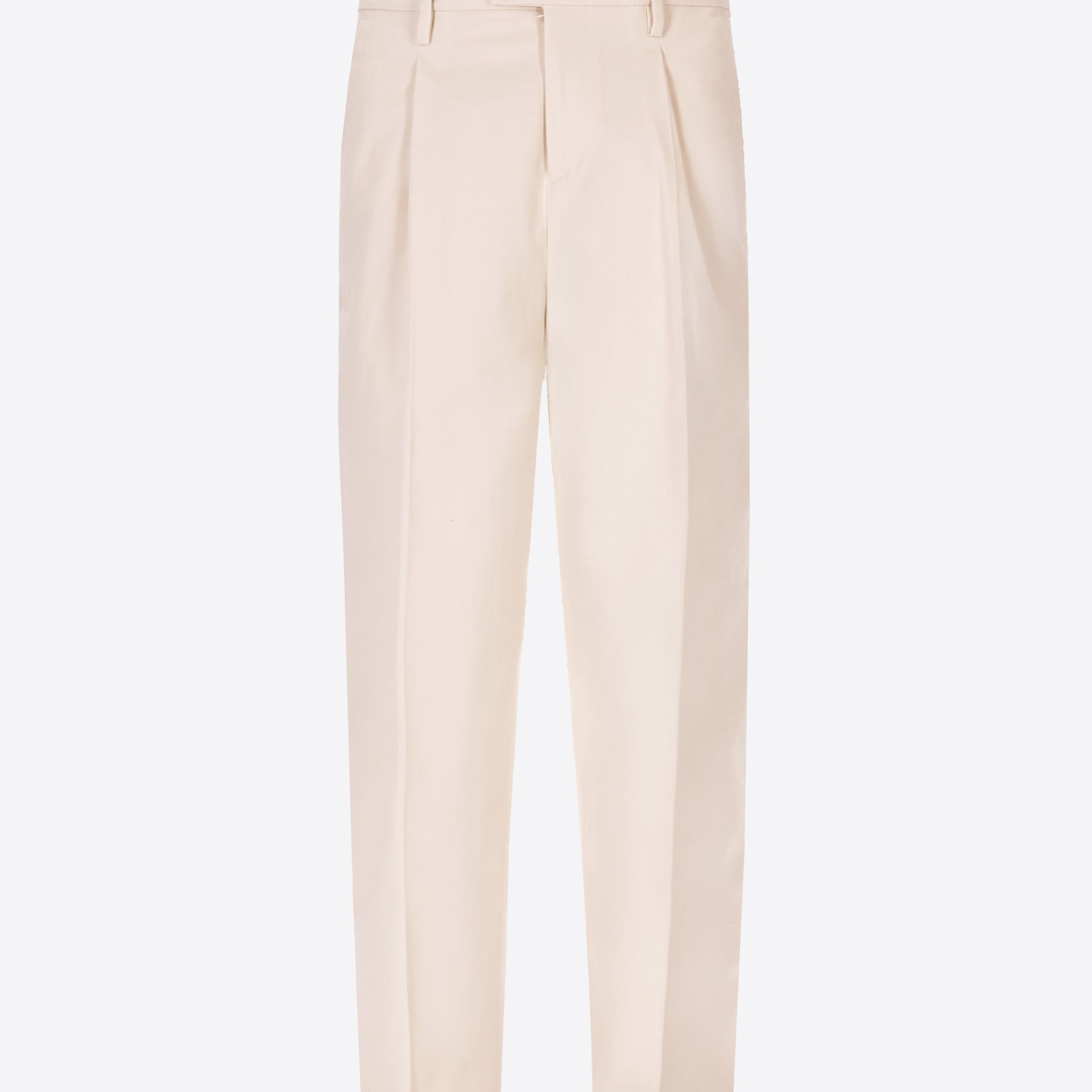 Distretto12 Ban Mantegna Off White Comfort Cotton Trousers - Product Still Life