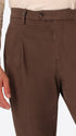 Rio Pences Canaletto Brown Comfort Cotton Trousers - Close-Up Of The Front Pocket