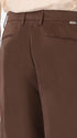 Rio Pences Canaletto Brown Comfort Cotton Trousers - Close-Up Of The Back Pocket