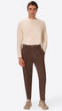 Rio Pences Canaletto Brown Comfort Cotton Trousers - Model Full Body Shot