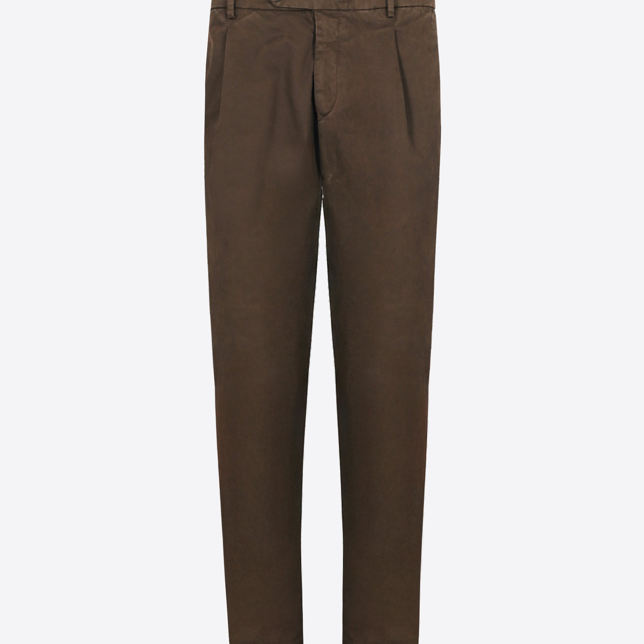 Distretto12 Rio Pences Canaletto Brown Comfort Cotton Trousers - Product Still Life